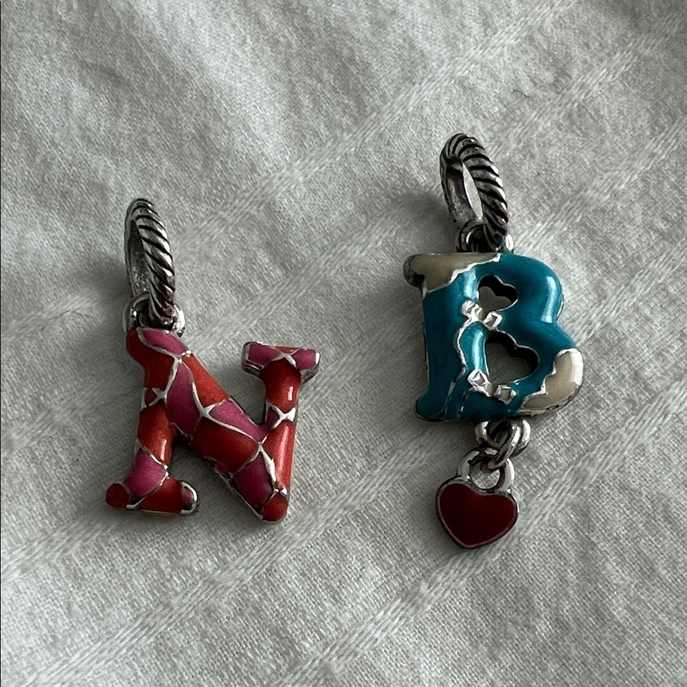 Brighton Red and Blue Initial Charms